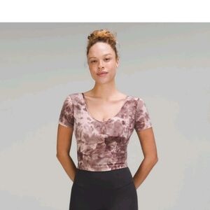 lululemon athletica Brown Tie-Dye Crop Top